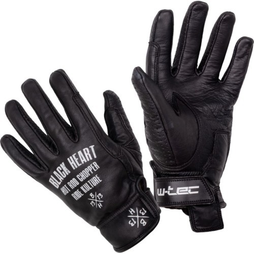 Odinės vasarinės motociklininko pirštinės W-TEC Black Heart Darios - Juoda