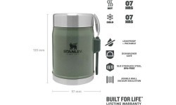 Termosas maistui Stanley Classic Legendary 0.4L, žalias, su šaukštu