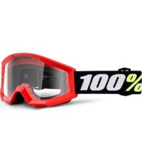 Очки для мотокросса 100% Strata Mini - Gron Red, Clear Plexi