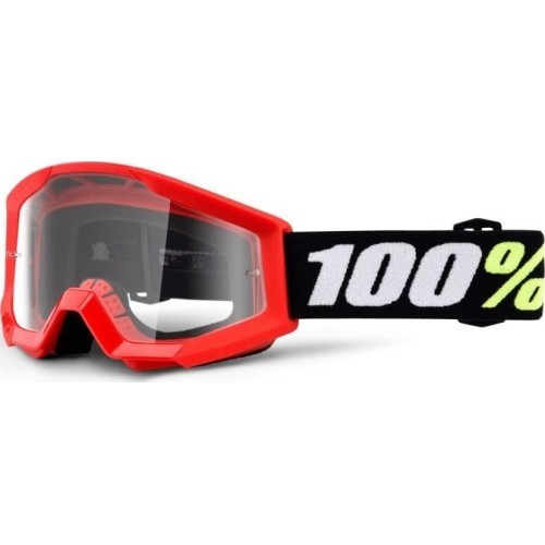 Motokroso akiniai 100% Strata Mini - Gron Red, Clear Plexi