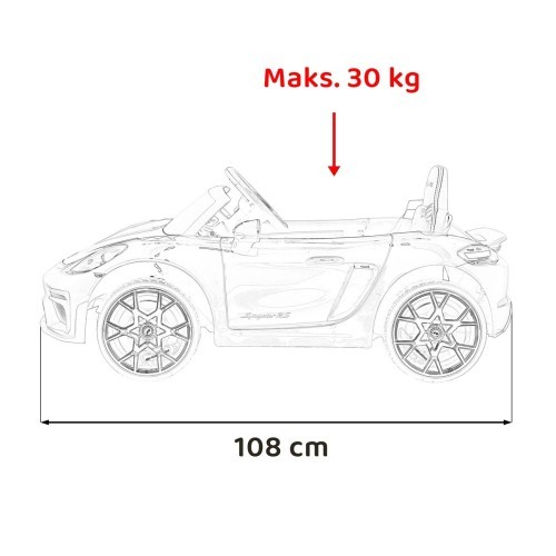 Elektromobilis Porsche 718 Spyder RS, raudonas