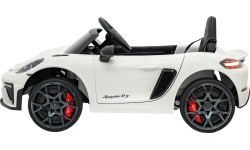 Elektromobilis Porsche Spyder RS 718, baltas