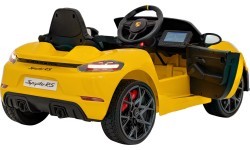 Elektromobilis Porsche Spyder RS 718, geltonas MP4