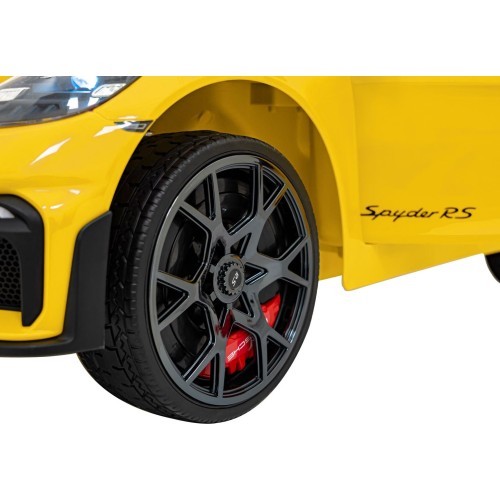 Elektromobilis Porsche Spyder RS 718, geltonas MP4