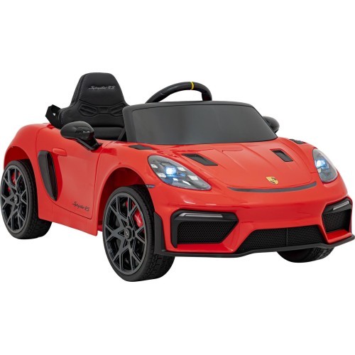 Elektromobilis Porsche Spyder RS 718 raudonas MP4