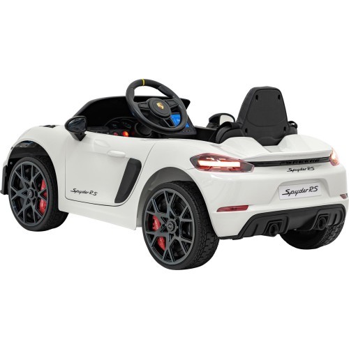 Электромобиль Porsche Spyder RS 718, белый, MP4