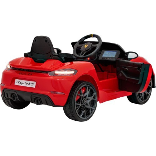 Elektromobilis Porsche Spyder RS 718 raudonas MP4