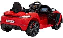 Elektromobilis Porsche Spyder RS 718 raudonas MP4