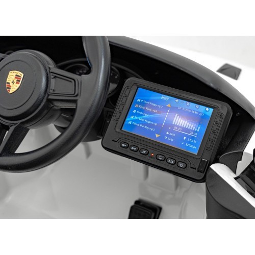 Электромобиль Porsche Spyder RS 718, белый, MP4