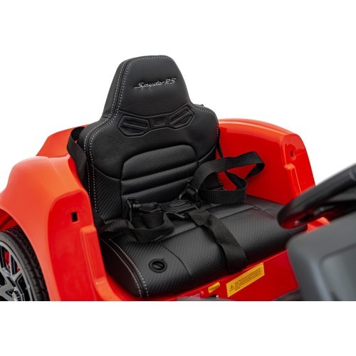 Elektromobilis Porsche Spyder RS 718 raudonas MP4