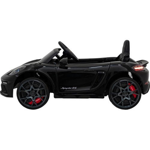 Vaikų elektromobilis Porsche Spyder RS 718 juodas MP4