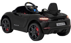 Vaikų elektromobilis Porsche Spyder RS 718 juodas MP4