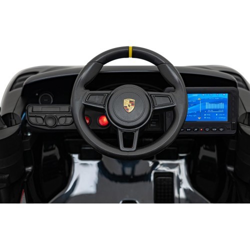 Vaikų elektromobilis Porsche Spyder RS 718 juodas MP4
