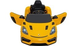Porsche Spyder RS 718 elektromobilis, geltonas
