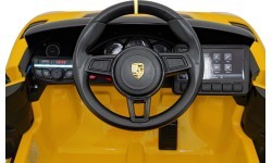 Porsche Spyder RS 718 elektromobilis, geltonas