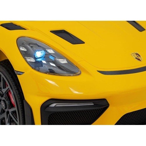 Porsche Spyder RS 718 elektromobilis, geltonas