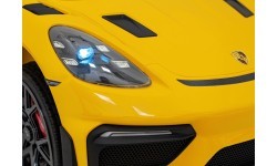 Porsche Spyder RS 718 elektromobilis, geltonas