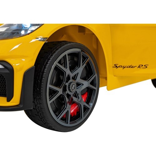 Porsche Spyder RS 718 elektromobilis, geltonas
