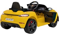 Elektromobilis Porsche Spyder RS 718, geltonas