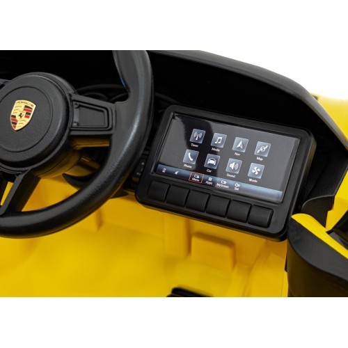 Elektromobilis Porsche Spyder RS 718, geltonas