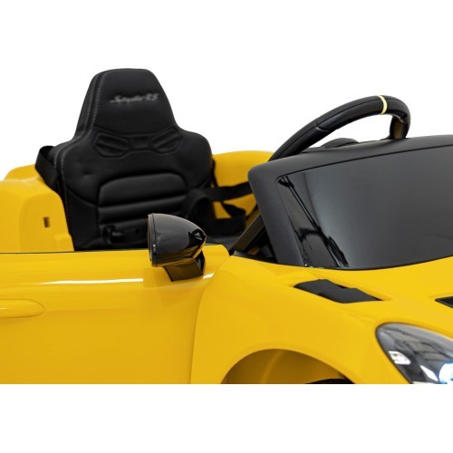Elektromobilis Porsche Spyder RS 718, geltonas