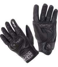 Leather Motorcycle Gloves W-TEC Black Heart Rookah - Black