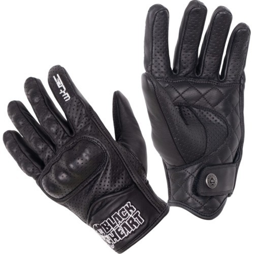 Odinės motociklininkų pirštinės W-TEC Black Heart Rookah, juodos - Juoda