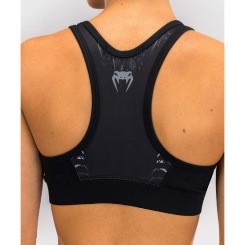 Venum Tiger moteriška sportinė liemenėlė, juoda/sidabrinė