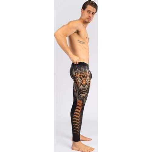 Vyriškos sportinės tamprės Venum Tiger, juoda/neoninė oranžinė