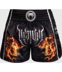Venum Gladiator 5.0 Muay Thai šortai, juodi / neoniniai oranžiniai