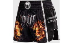 Venum Gladiator 5.0 Muay Thai šortai, juodi / neoniniai oranžiniai