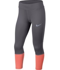 Nike Tamprės Paaugliams G NK Pwr Tght Crop Grey Orange 890208 036