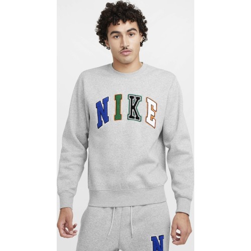 Nike Club Bb Crew Letters men's sweatshirt grey FZ0879 063