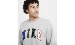 Мужская толстовка Nike Club Bb Crew Letters, серая FZ0879 063