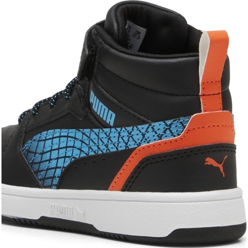 Детская обувь Puma Rebound V6 Mid Jr Black Blue White 397946 02
