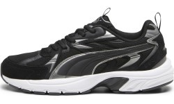 Puma Milenio Tech Suede Men's Shoes Black White Silver 393489 01