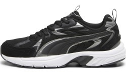 Puma Milenio Tech Suede Men's Shoes Black White Silver 393489 01
