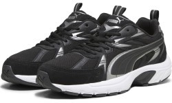 Puma Milenio Tech Suede Men's Shoes Black White Silver 393489 01