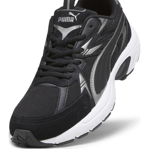 Puma Milenio Tech Suede Men's Shoes Black White Silver 393489 01