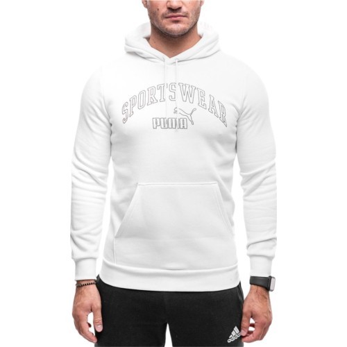 Puma Ess+ Logo Lab Hoodie FL Men's Sweatshirt, white 681775 02