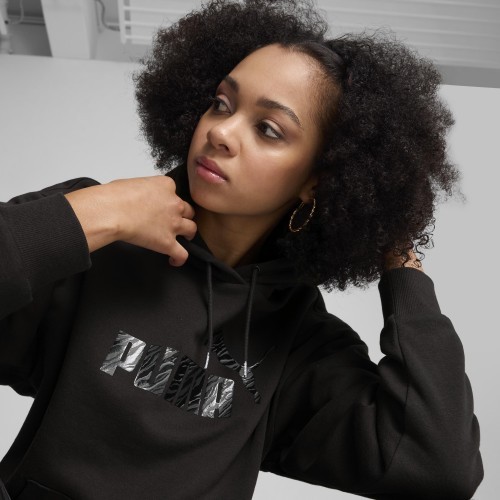 Женская толстовка Puma Ess+ Animal Hoodie Fl Black 681492 01