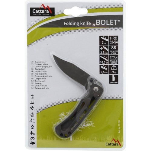 Sulankstomas peilis su fiksatoriumi Cattara Bolet, 16,5 cm