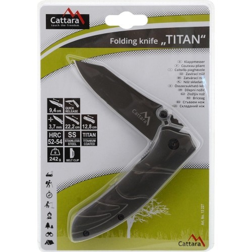 Sulankstomas peilis su fiksatoriumi Cattara Titan 22 cm