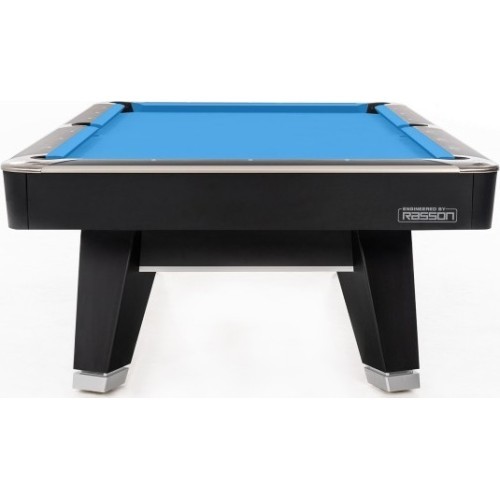 Billiard Table, Pool, Mr-Sung ACURRA by Rasson, 9 ft., matt-black (Strong Black), Simonis 760 gelbgrün