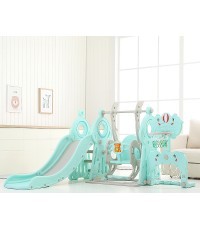 Children’s Slide with Swing, Basketball Hoop & Soccer Goal inSPORTline Multino 5-in-1 - Green