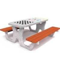 Betoninis stalas šachmatams, šaškėms ir „Ludo" žaidimui Inter-Play 02