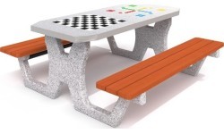 Concrete Table for Chess - Checkers / Ludo Game Inter-Play 02