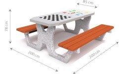 Concrete Table for Chess - Checkers / Ludo Game Inter-Play 02