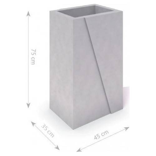 Baltas betoninis vazonas Inter-Play Deco 02