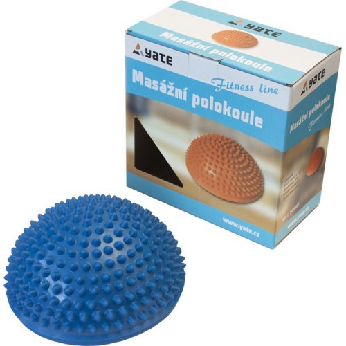 Masažo kamuoliukas Yate Spiky Half Ball, 16 cm – mėlynas